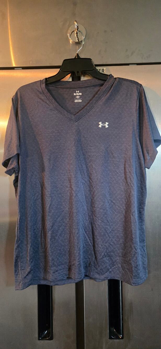Under Armour Loose Fit V-Neck Shirt Heather Blue Size XL